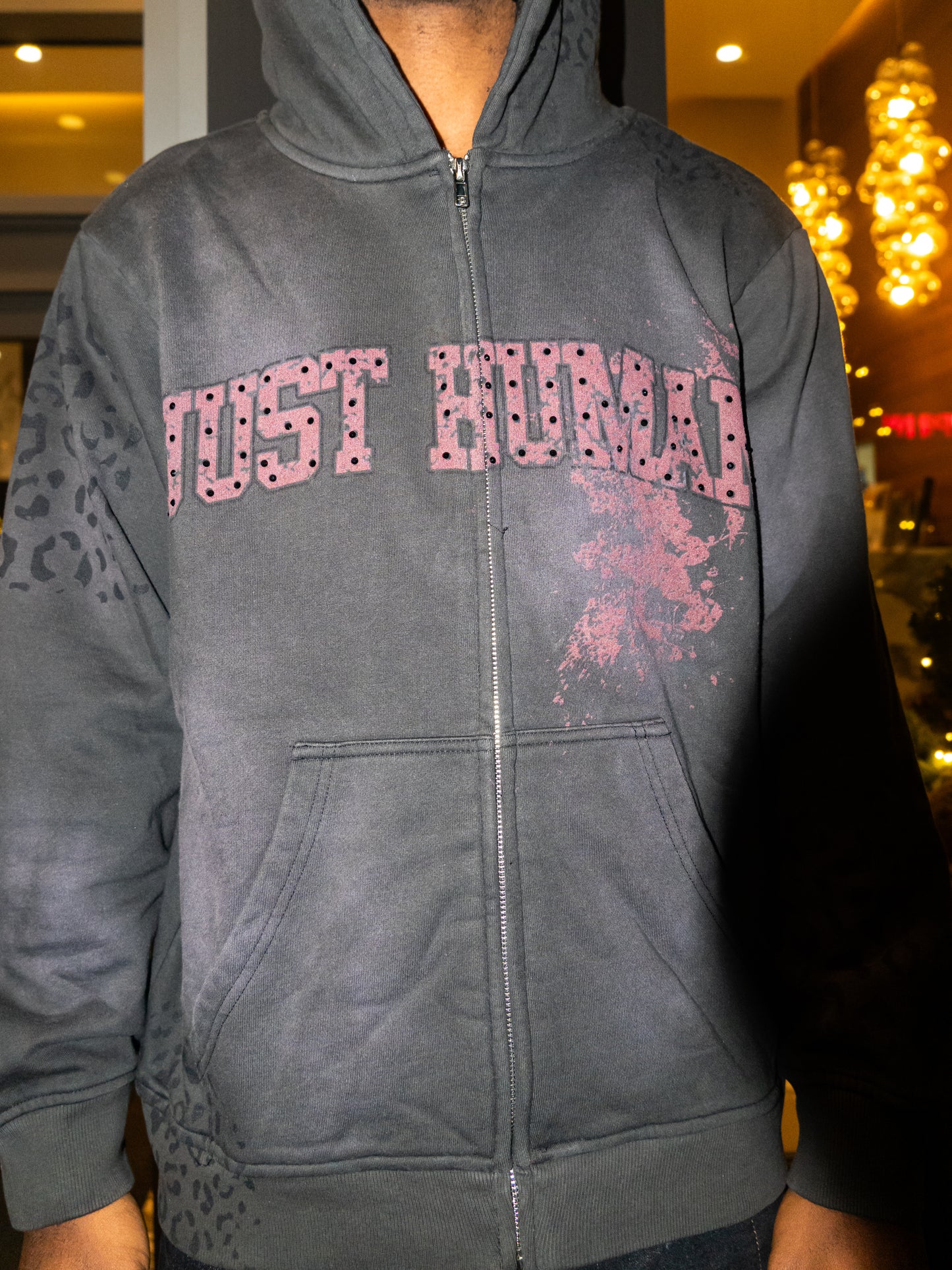 "Just Human" Rhinestone Hoodie