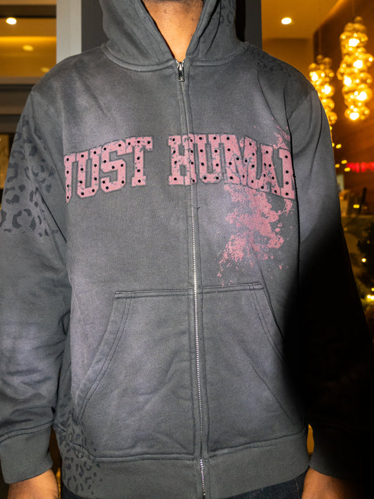 "Just Human" Rhinestone Hoodie